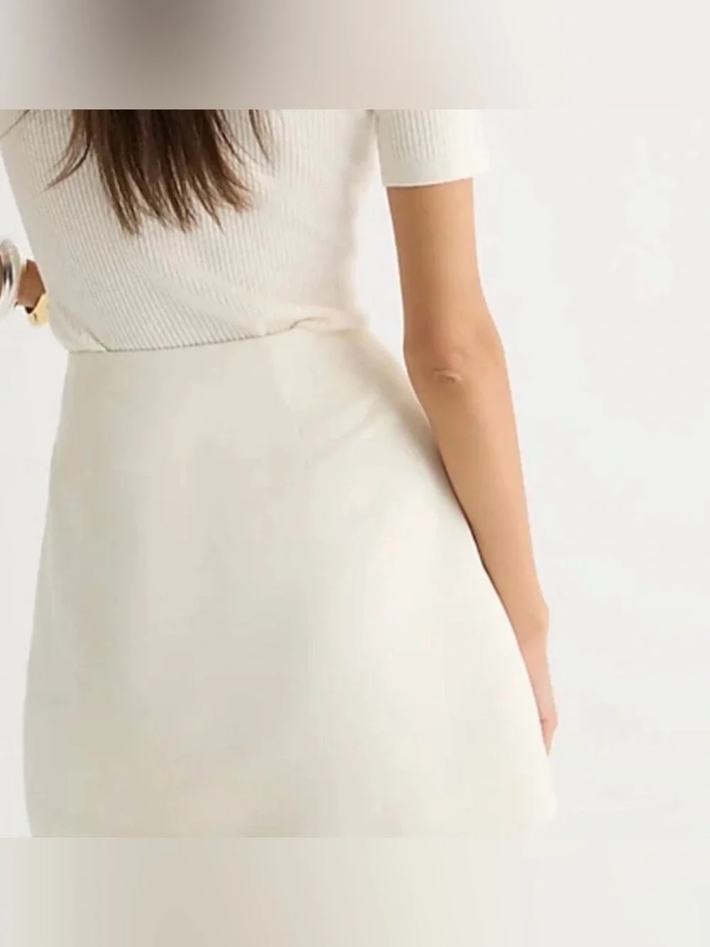 J. Crew Collection Cream Mini Wrap Skirt